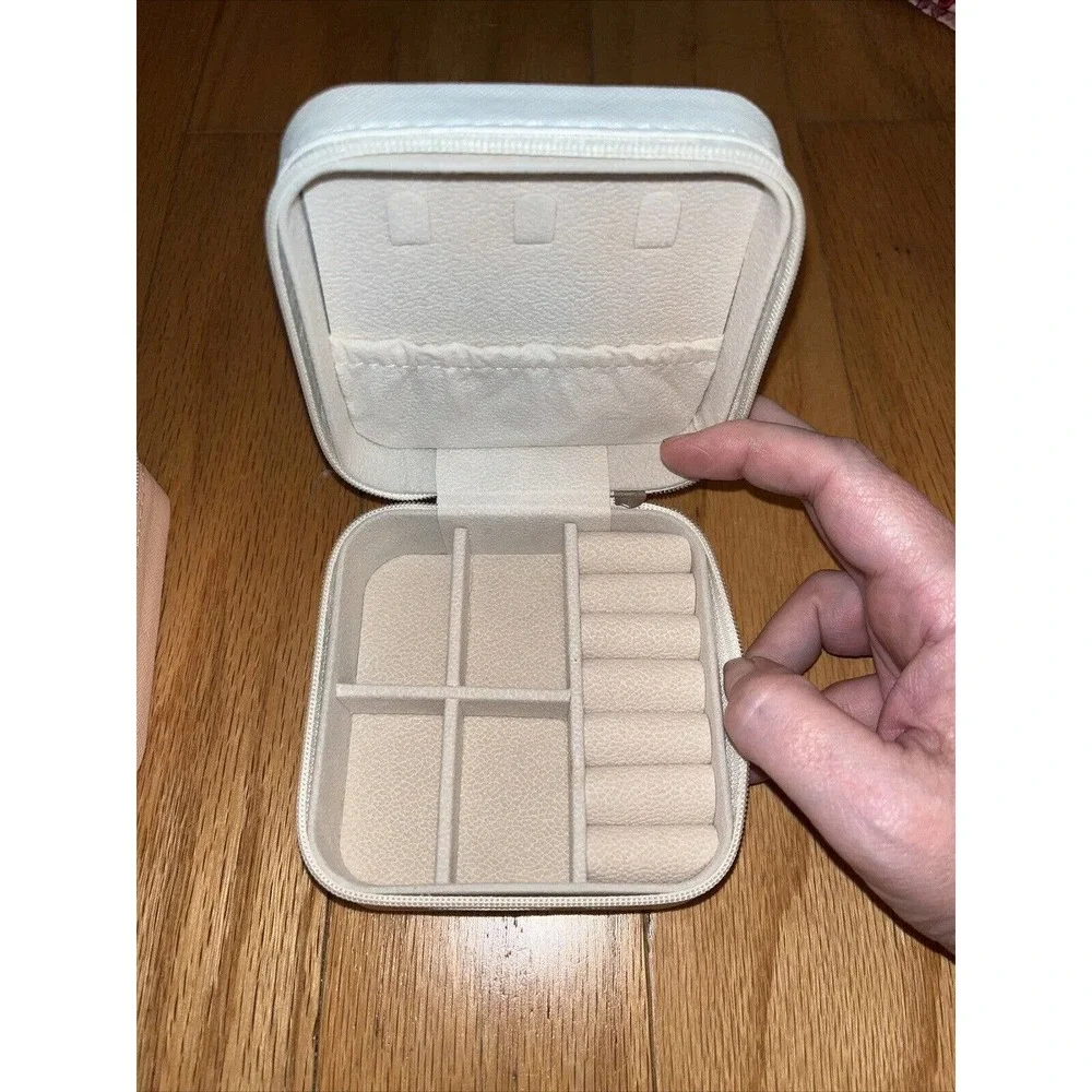 Portable Travel Jewelry Box Faux Leather Jewelry Case Storage US